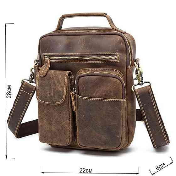 Сумка мужская Crazy horse Vintage 14692 Коричневая Киев