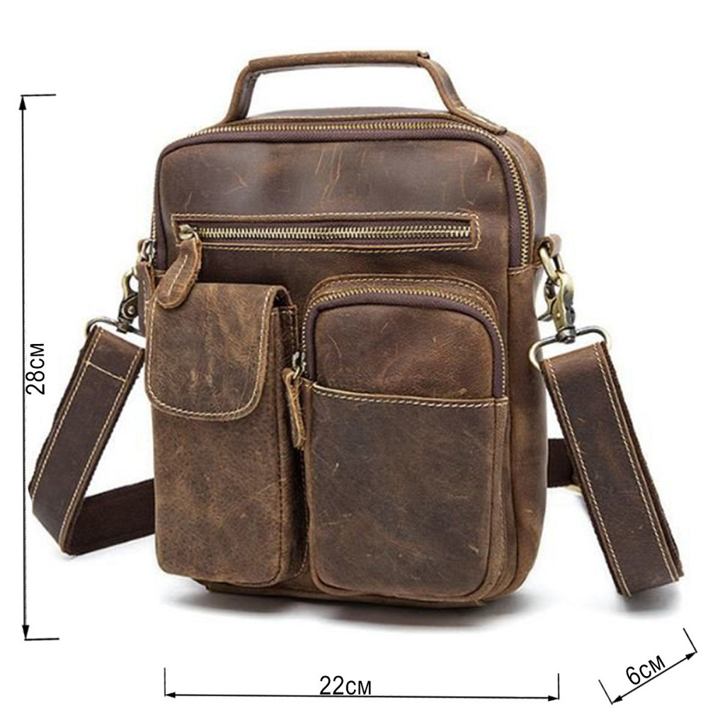 Сумка чоловіча Crazy horse Vintage 14692 Коричнева Київ - фото 3