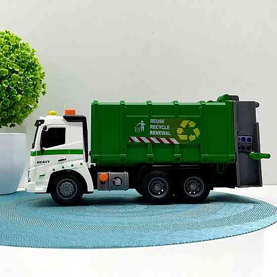 Сміттєвоз машинка інерційна звук підсвічування 1:16 Зелена (A1110-3-13) Чернігів