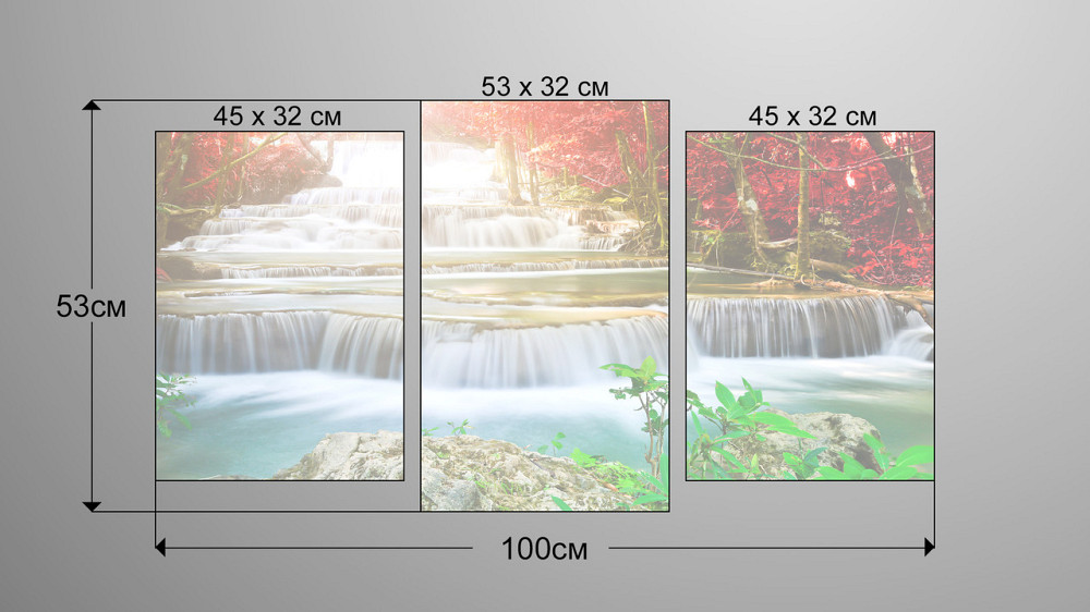 Модульна картина Природа Водоспад (53х100см) Art-191_3 Київ - фото 3