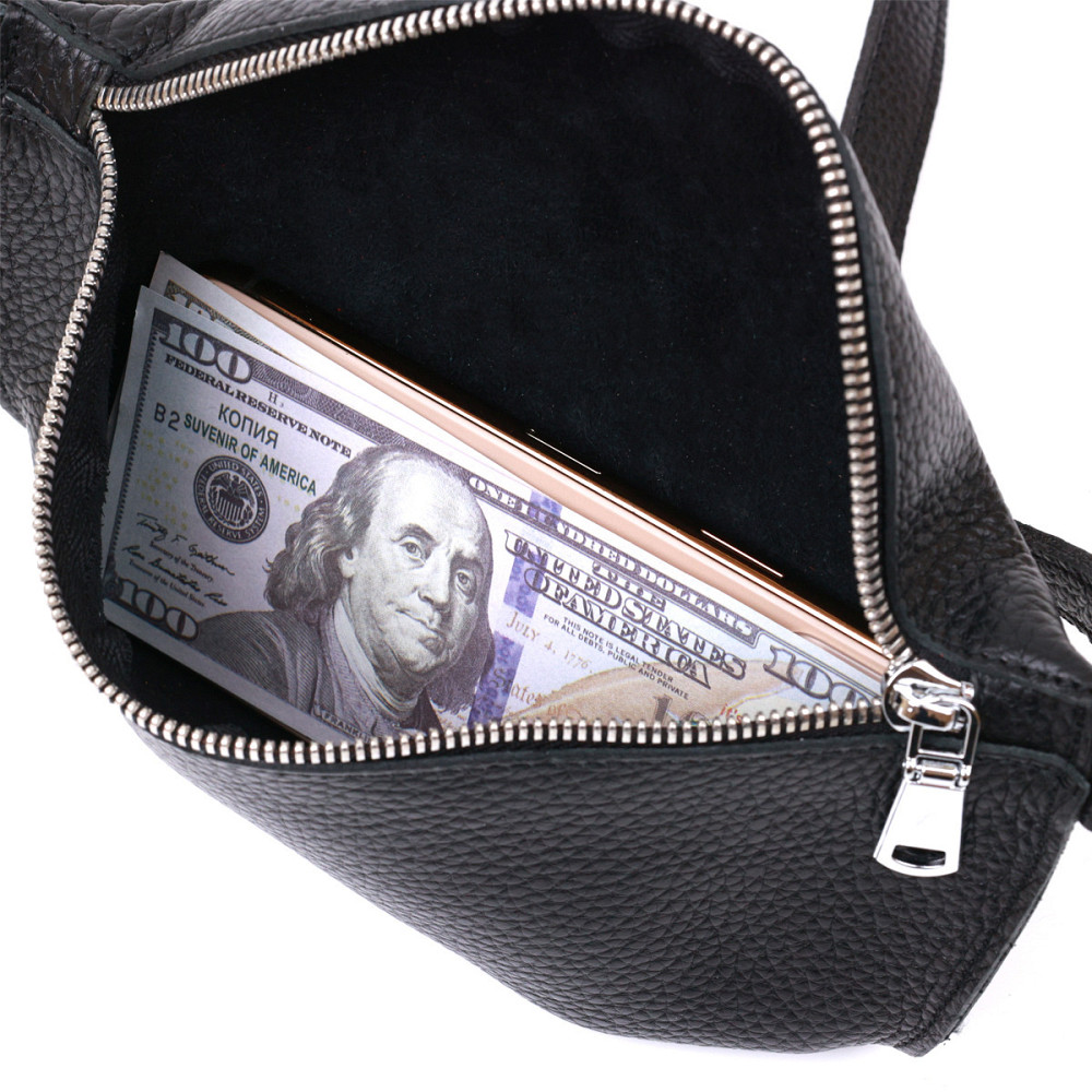 Кожаная женская бананка Черный (SHVIGEL) Киев - изображение 10