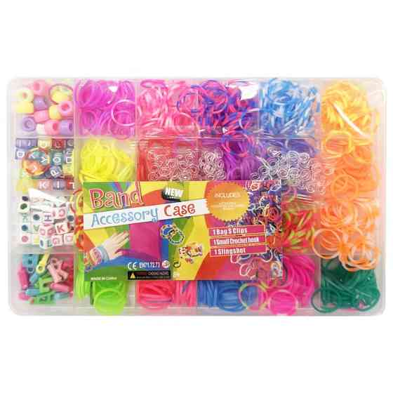 Набір гумок для плетіння 035-63 у пластиковому боксі, з бусами Вінниця