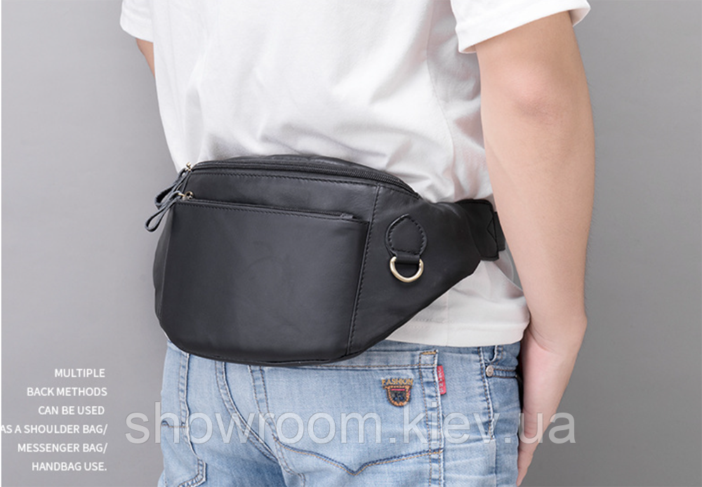 Мужская сумка на пояс и на грудь из натуральной кожи, слинг, бананка Leather Collection (8839) Киев - изображение 1