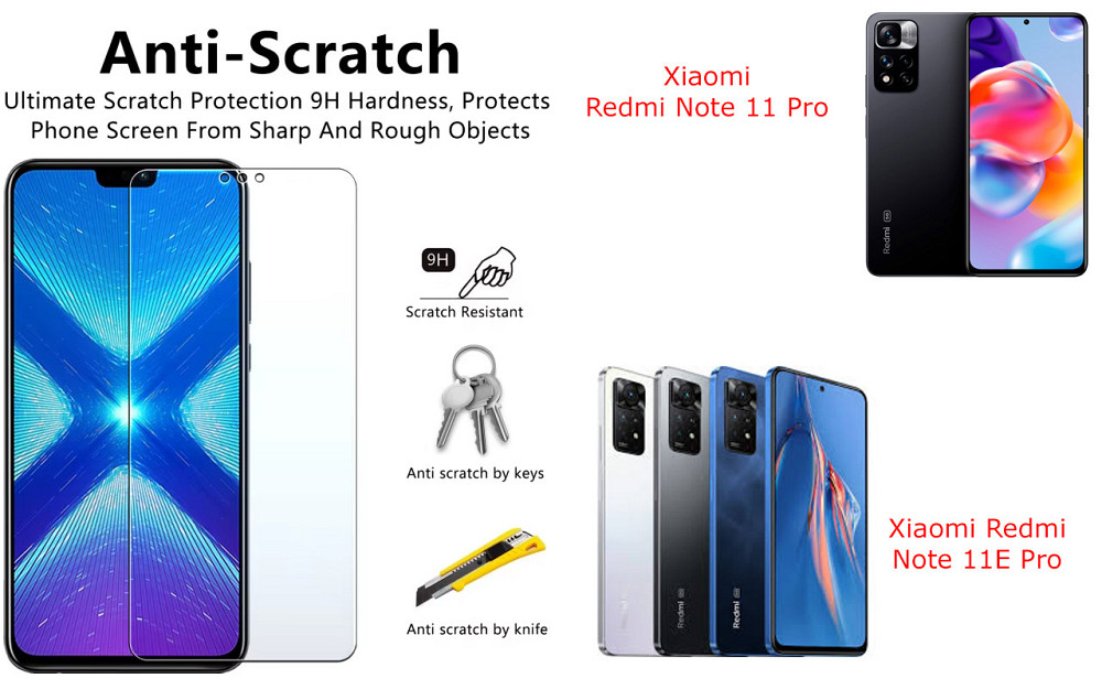 Защитное стекло NeoGlass для Xiaomi Redmi Note 11 Pro, Note 11E Pro – ультрапрозрачное и устойчивое Киев - изображение 1