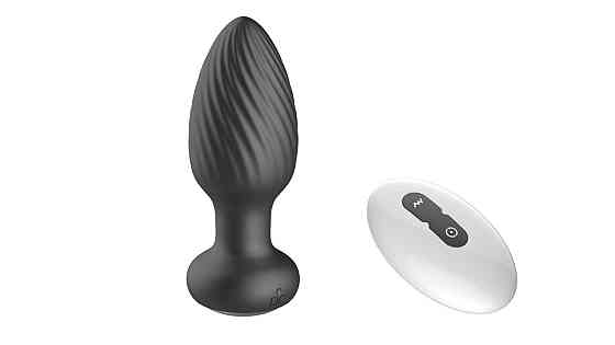 Вібро-пробка Rotating Remote Anal Plug з дистанційним керуванням, чорна Sex Aura Київ