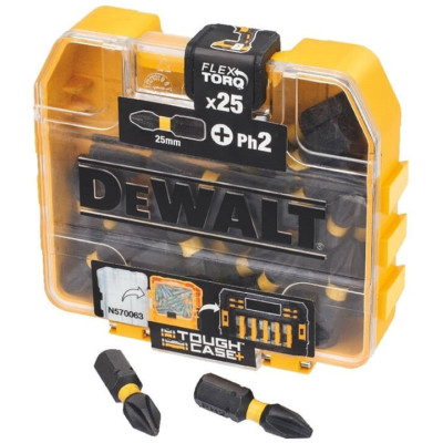 Набір біт DeWALT EXTREME FLEXTORQ, Ph2, L = 25 мм, 25 шт, кейс (DT70555T) Вінниця - фото 1