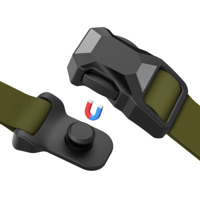 Нашийник для тварин WAUDOG Magnet c QR паспортом, магнітна пряжка-фастекс L хакі (279631) Вінниця - фото 3