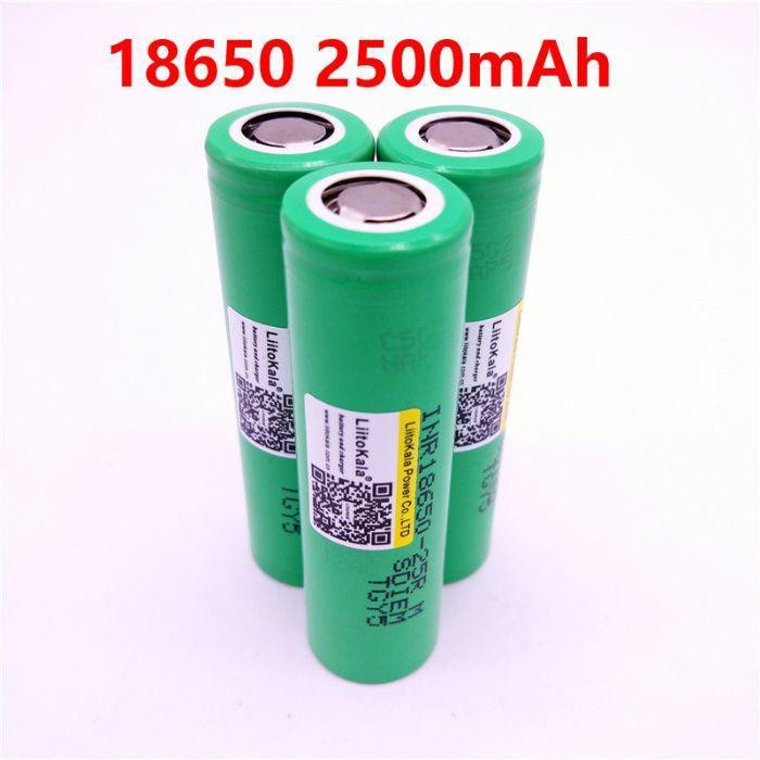 Высокотоковый аккумулятор LiitoKala 18650 Samsung 25R 2500мАч 20А (Зеленый) Киев - изображение 3