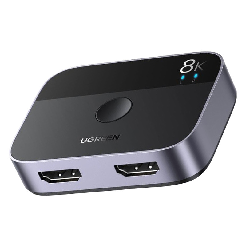 Перемикач HDMI на 2 входи сплітер Ugreen, 8K, 4K, 2,1 Гц CM561 90385 (Сірий) Николаев - изображение 2