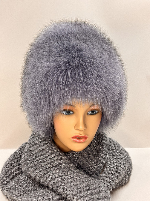 Шапка меховая женская сноп Анастасия Серый Харьков - изображение 4