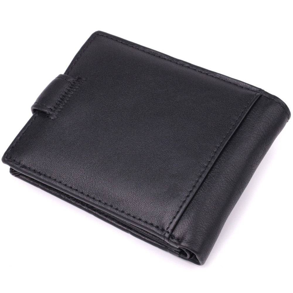 Місткий чоловічий гаманець з натуральної шкіри Vintage sale_15102 Чорний Київ - фото 2