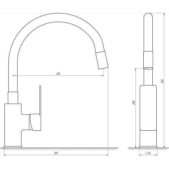 Змішувач для кухні DOMINO MALIBU DMM-203 LR-BLACK-BLACK (000014189) Київ