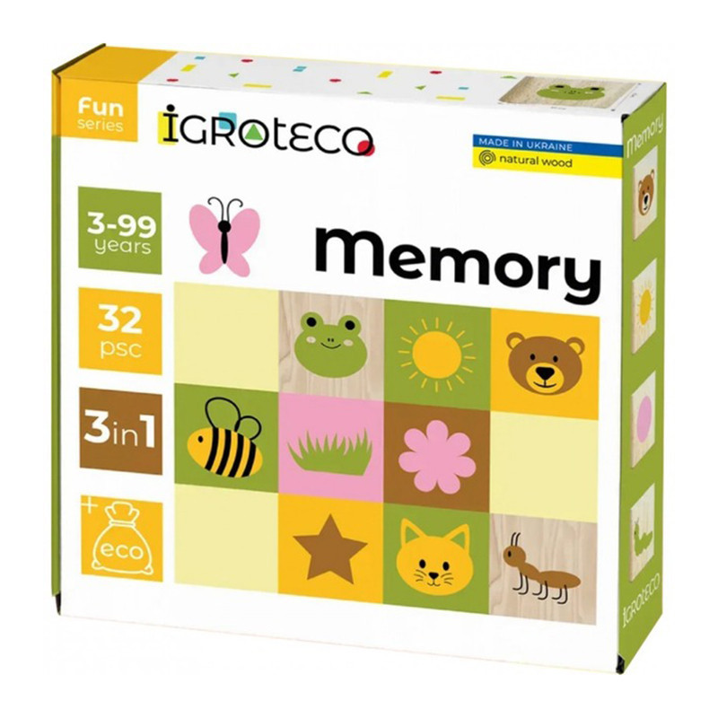 Дитяча настільна гра "Меморі 3 в 1" 900644, 32 елементи Вінниця - фото 1