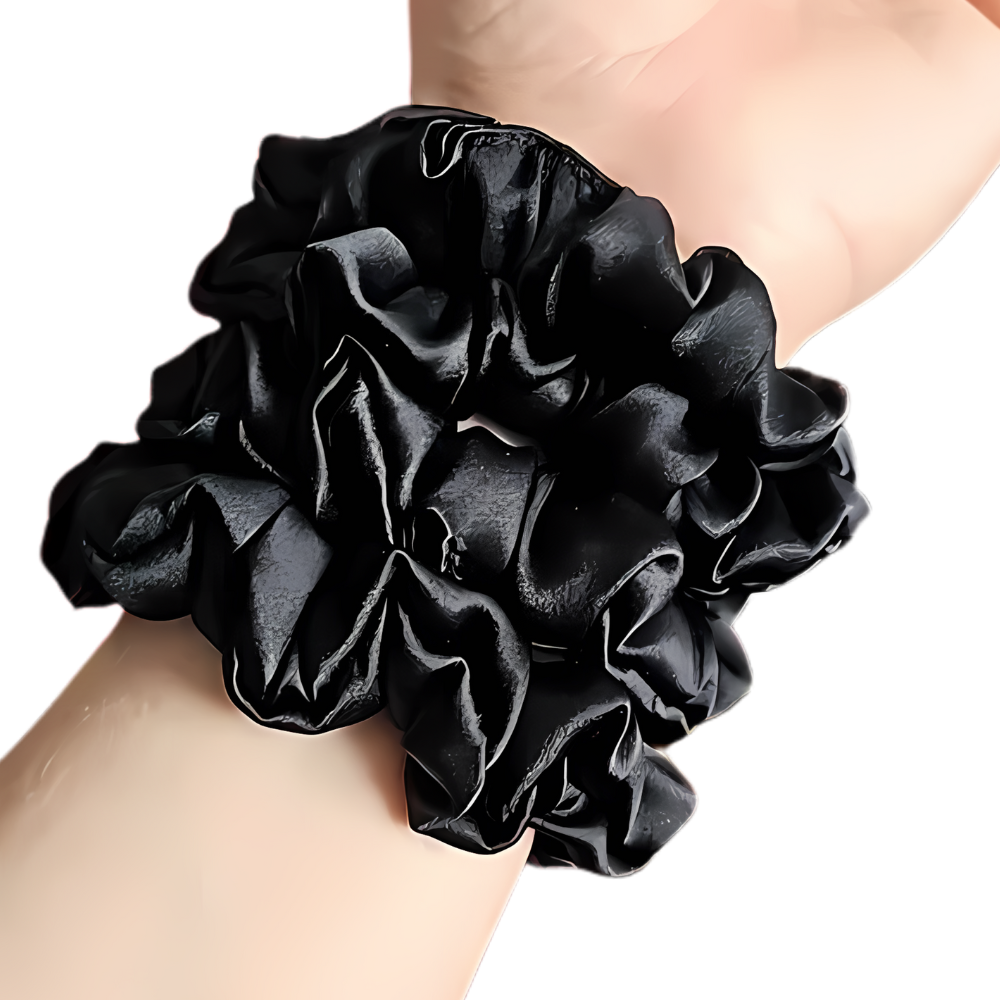 Резинки шёлковые для волос комплект 4 шт,гладкие,однотонные, черные,широкие, люкс качества Каменец-Подольский - изображение 2