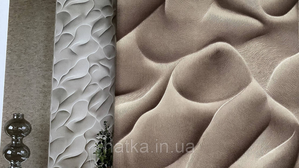 Обои виниловые на флизелине Sintra Adria метровые абстракция волны 3д структурные темно коричневые Киев - изображение 1