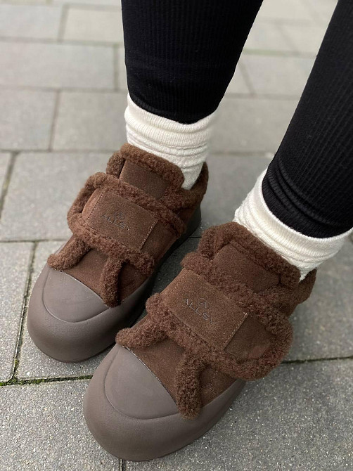 Угги жіночі ALLSY 202550 шоколадні (зима, замша натуральна) (6093) Коломыя - изображение 4