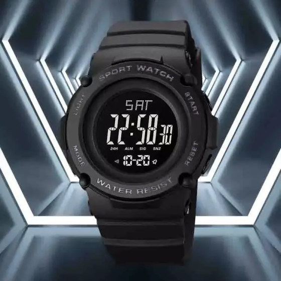 Спортивний наручний годинник Skmei 1957 (Чорний з чорним циферблатом) Вінниця