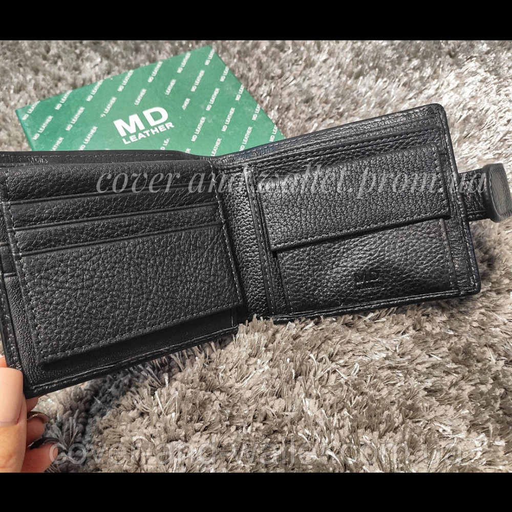 Мужское кожаное портмоне с монетницей на застежке MD 22-208A Киев - изображение 1