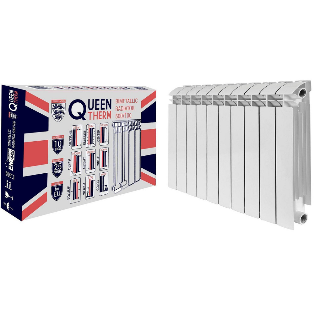 Радіатор біметалевий секційний QUEEN THERM 500/100 (кратно 10) (000019977) Київ - фото 9