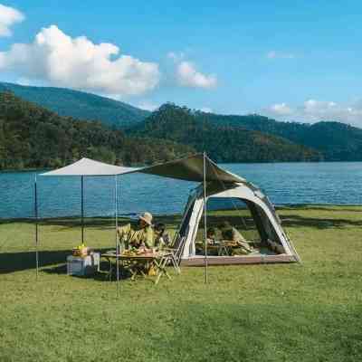 Палатка Naturehike тримісний автоматичний із тентом Ango CNK2550WS01 L, коричневий (6975641887799) Вінниця