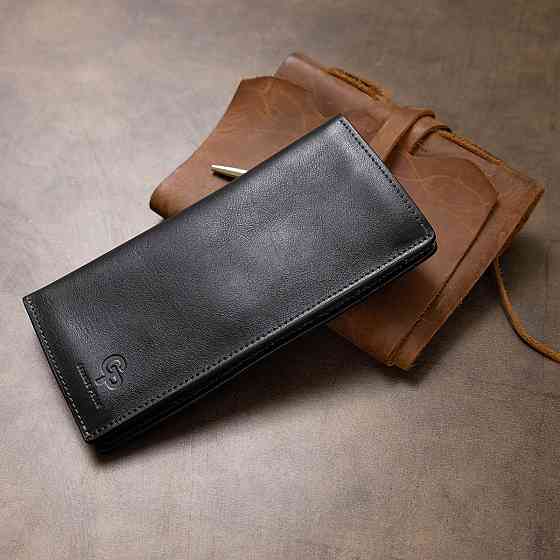 Вертикальное кожаное портмоне унисекс Синий (GRANDE PELLE) Киев