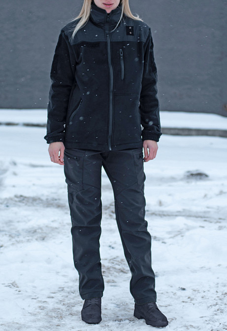 Жіночі тактичні штани Softshell на флісі 48, Чорний Запоріжжя - фото 1