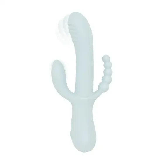 Тройной вибратор Good Vibes Only – SAGE Triple Stimulation Vibe Soft Silicone – Blue, манящее движение Львов