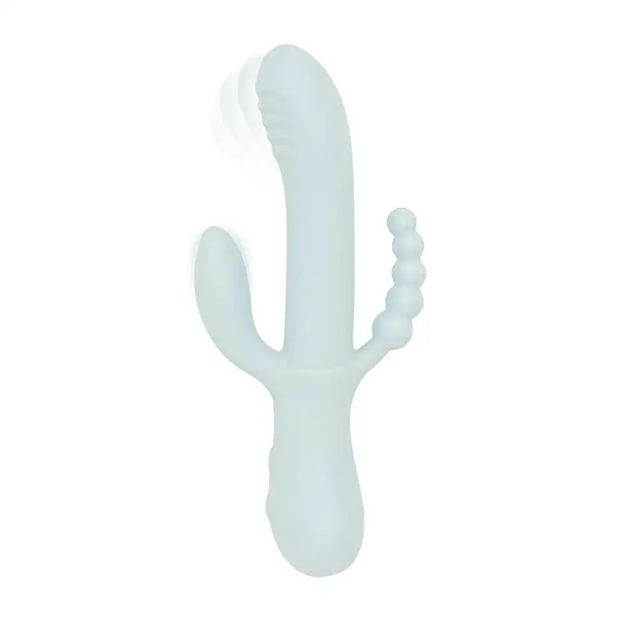 Тройной вибратор Good Vibes Only – SAGE Triple Stimulation Vibe Soft Silicone – Blue, манящее движение Львов - изображение 1