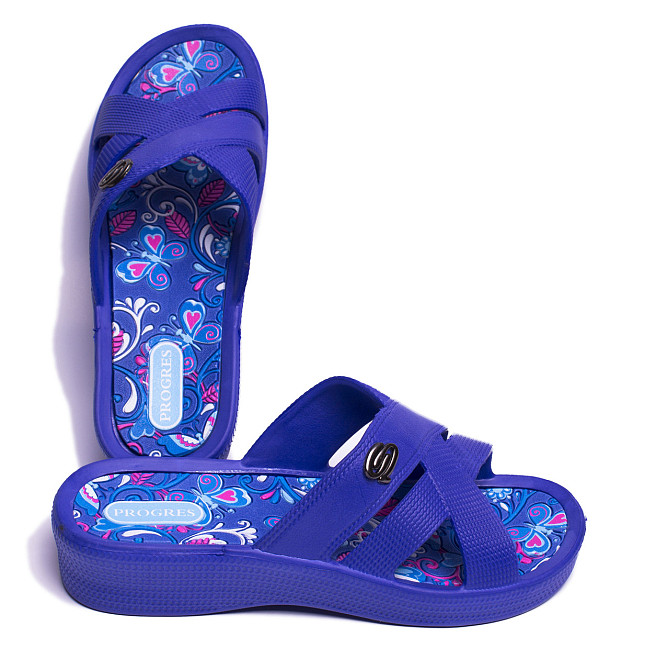 Женские шлепанцы летние танкетка фиолет 129 пенка Одесса - изображение 5