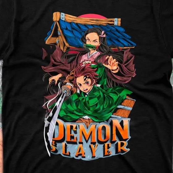 Футболка чоловіча з  принтом Клинок, рассекающий демонов Танжиро і Незуко Розмір 48 Anime00Розмір 48 Дніпро