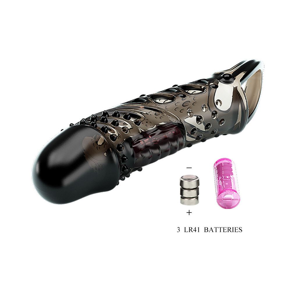 Насадка на член - Pretty Love Cecelia Vibrating Penis Sleeve Black Sex Aura Київ - фото 6