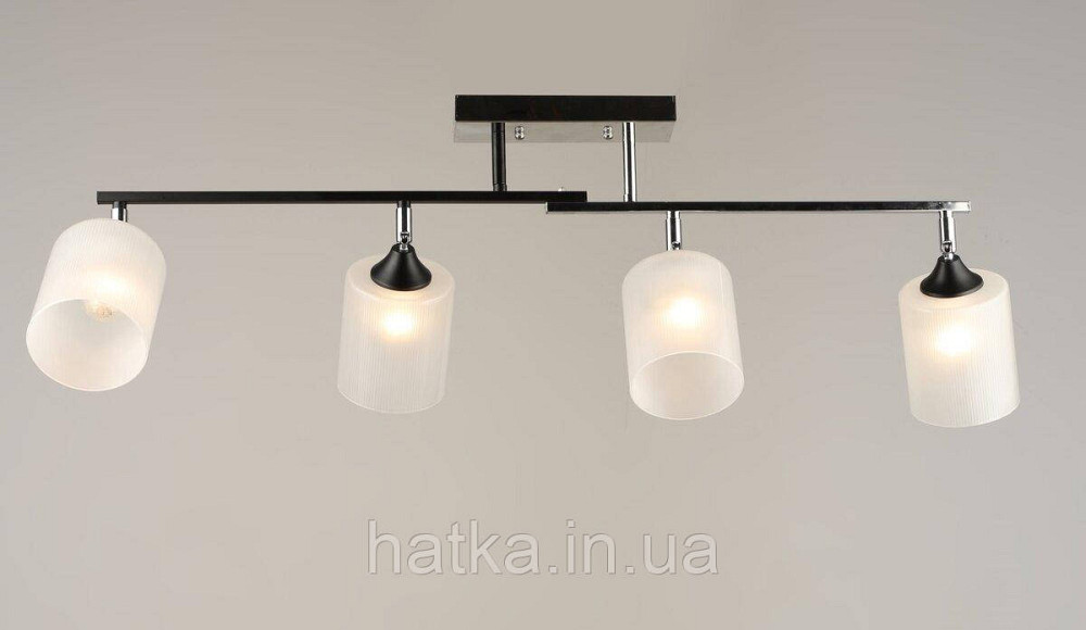 Люстра стельова на 4 плафони VALESO K2321/4 чорний+хром E27 Київ - фото 1