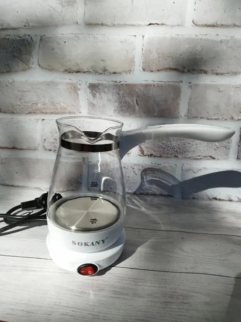 Кофеварка-турка Sokany YLW-607, 600 Вт, 500 мл, 5 чашек, быстрый нагрев, безопасная, ON/OFF Одесса - изображение 4