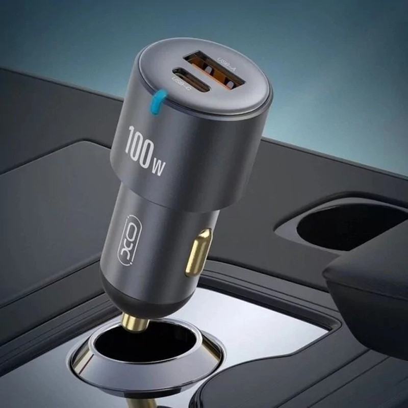 Автомобільний зарядний пристрій XO CC47 PD65W+USB35W (100W) Tarnish Black Рівне - фото 4