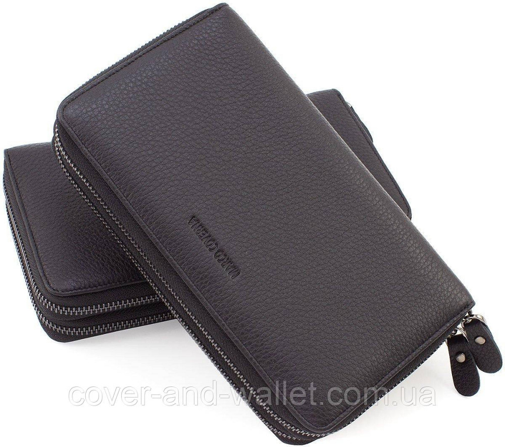 Елітний чоловічий гаманець клатч на дві блискавки із гладкої шкіри Marco Coverna 5902B/Q Київ - фото 2