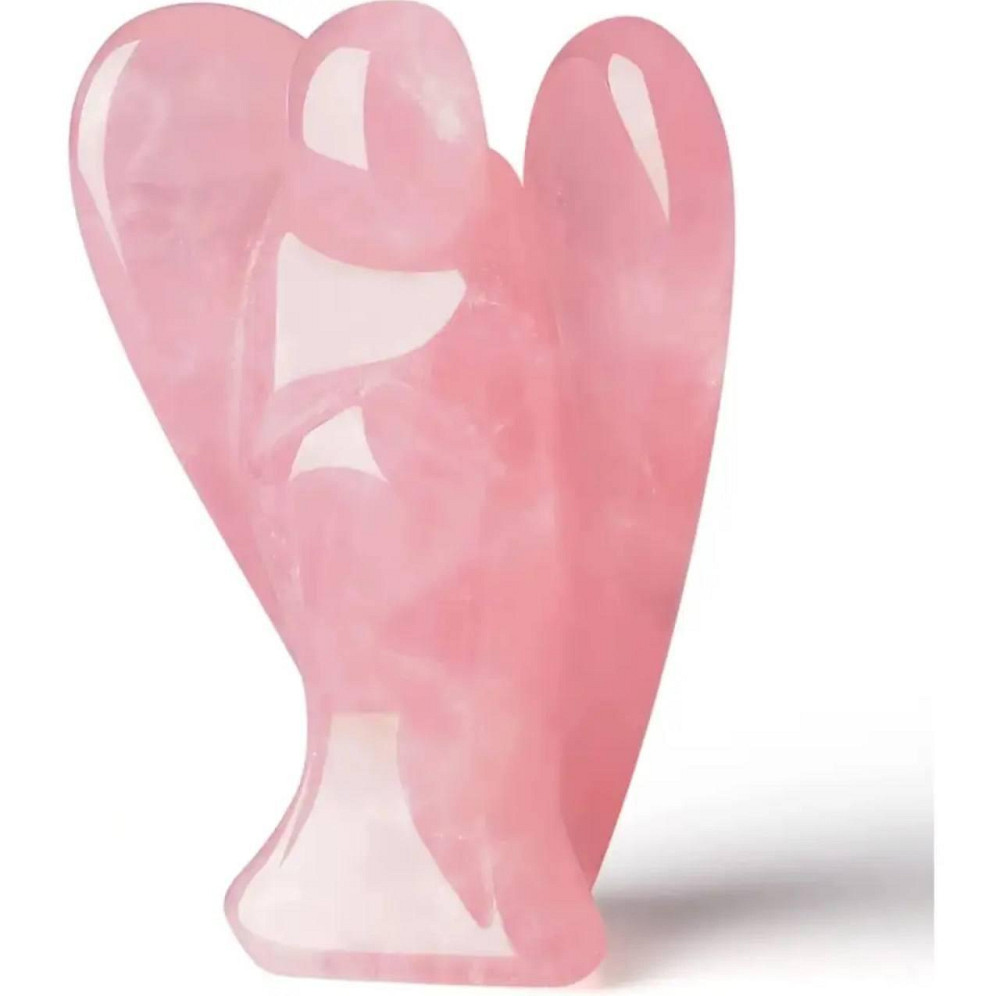 Мини-фигурка хрустального ангела из натурального камня розовый кварц 25*18 мм Киев - изображение 1
