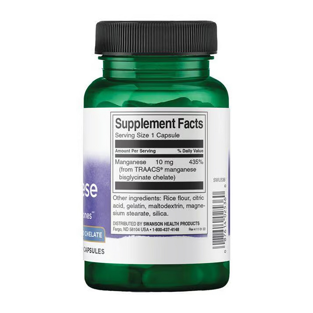 Марганець Swanson Albion Manganese 10mg - 180 caps Луцьк - фото 2