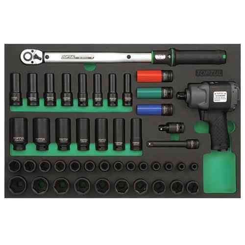 Набір ударних головок з пневмогайковертом (ложемент під 1 секцію) TOPTUL GVD4602 Одеса