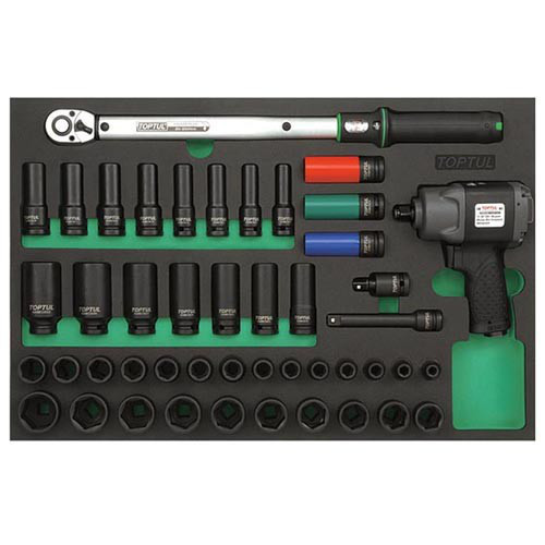 Набір ударних головок з пневмогайковертом (ложемент під 1 секцію) TOPTUL GVD4602 Одеса - фото 1