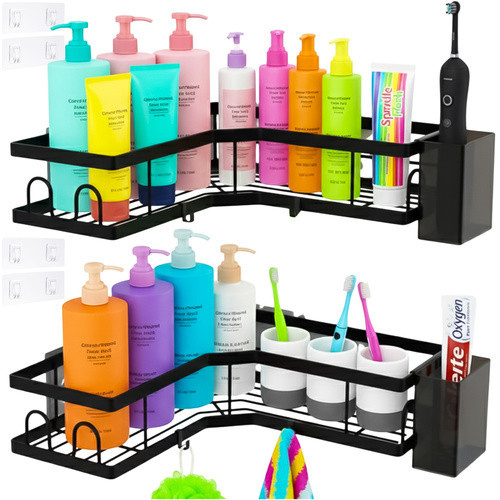 Угловая полка для ванной комнаты набор из 2 шт Ruhhy (27092) Black Нововолынск - изображение 1