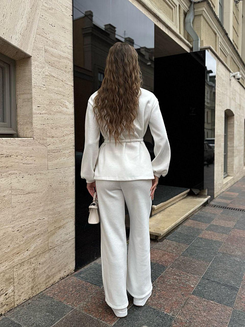 Женский теплый базовый костюм двойка из турецкой ангоры вязки Белый, 50/52 Одесса - изображение 3