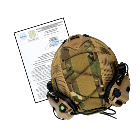 Комплект шлем Fast Team Wendy Helmet NIJ IIIA + наушники Earmor M32H MOD3 + кавер (Койот) размер XL Винница