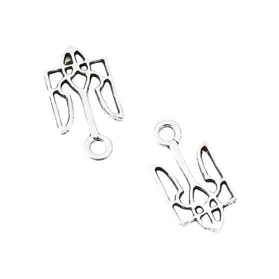 Набор подвесок RESTEQ тризуб 100 шт. серебристые металлические украшения для рукоделия Киев