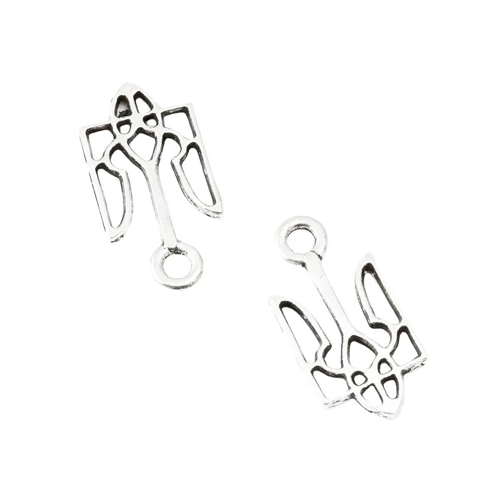 Набор подвесок RESTEQ тризуб 100 шт. серебристые металлические украшения для рукоделия Киев - изображение 3