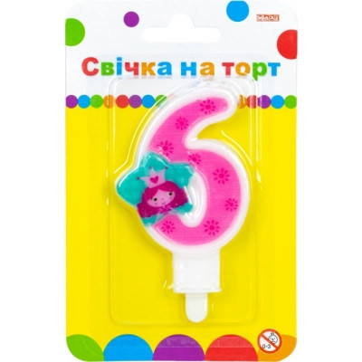 Свеча Maxi Princess "6" висотою 7,62 см (MX622050-6) Винница - изображение 1