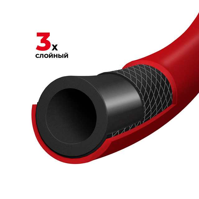 Шланг гібридний, професійний, 20 атм, 8×15 мм, 20 м, з латунними швидкороз'ємними з'єднаннями, STORM Львів - фото 6