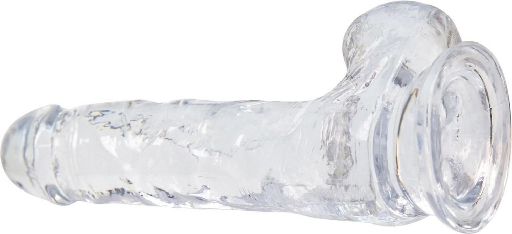 Прозрачный фаллоимитатор на присоске ADDICTION — Clear Dildo with Balls 7″, вибропуля в подарок Sex Aura Киев - изображение 3