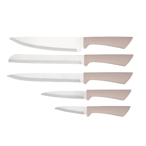 Набір ножів 8 предметів:(6шт + обробна дошка + підставка з тримачем паперових рушників) бежевий MR-1413-BEIGE Maestro Житомир - изображение 5