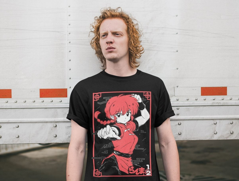 Футболка чоловіча з аніме принтом Ранма Нібун Но Ікхі оверсайз (S/M/L) Чорний AnimeJ1183 Дніпро - фото 3