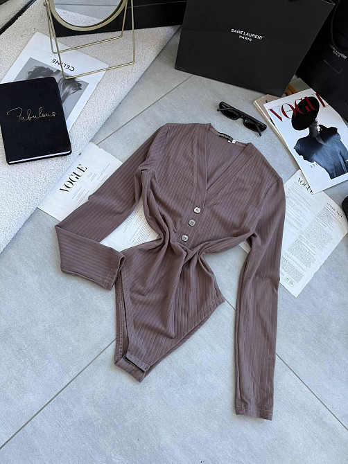 Женское теплое базовое боди из ангоры рубчик Мокко, 48/50 Одесса - изображение 3